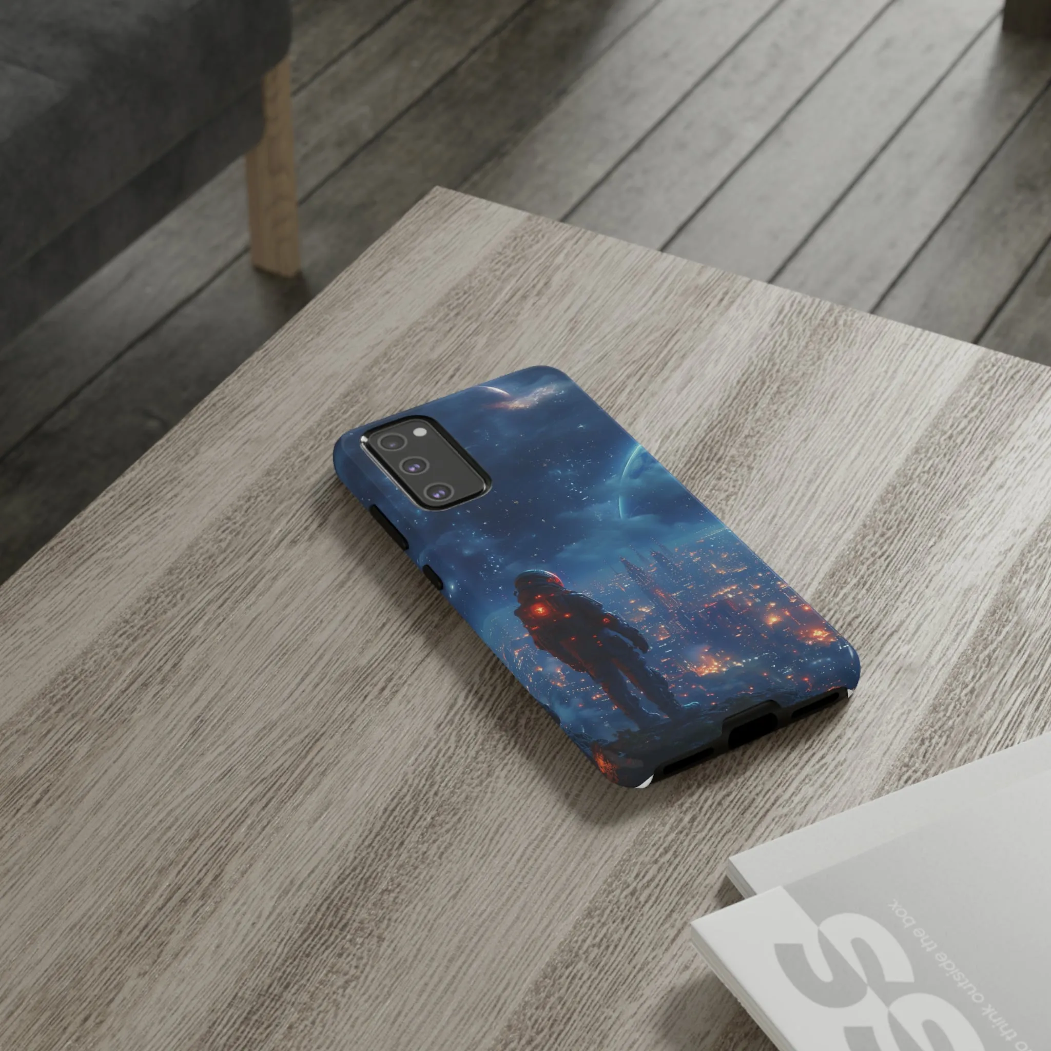 Space Exploration print design Tough Phone Case compatible with a large variety of Samsung models