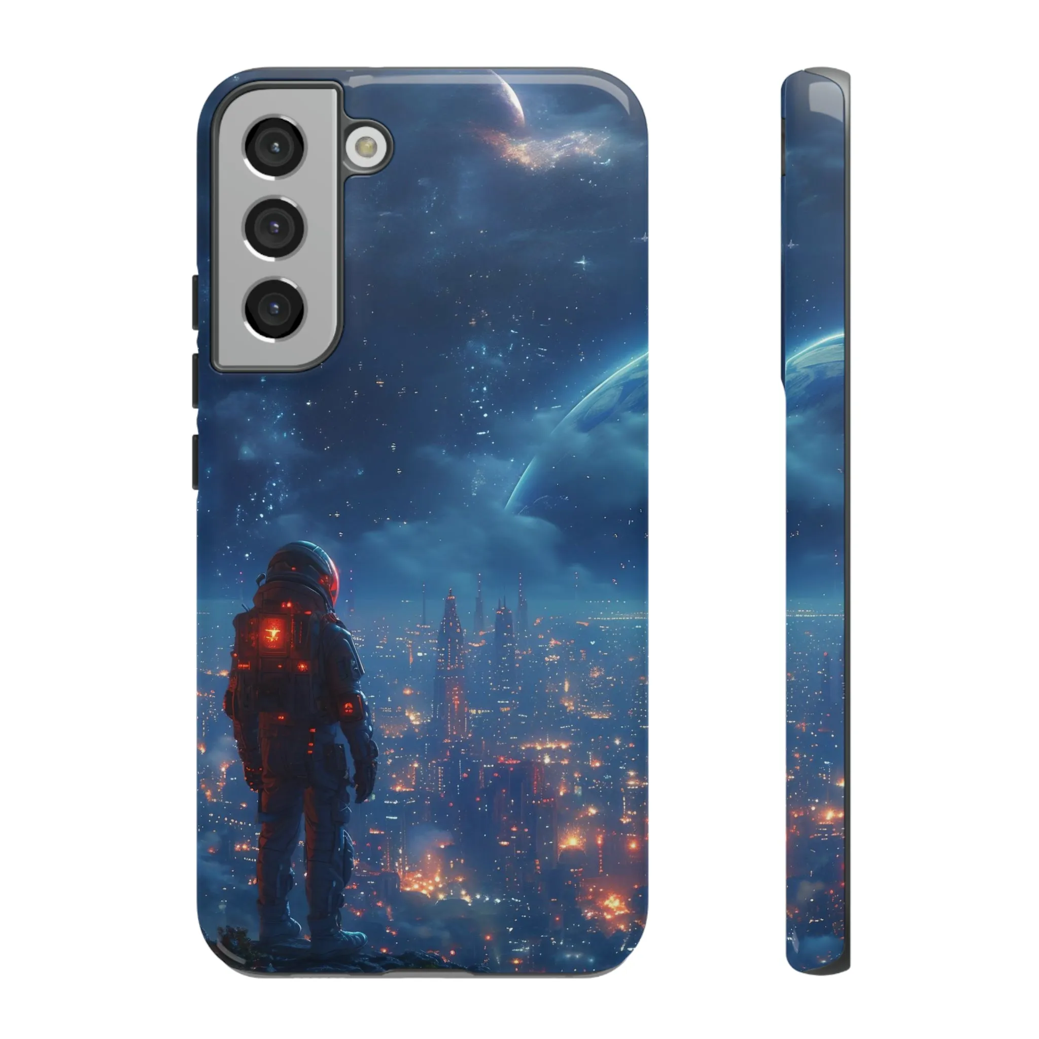 Space Exploration print design Tough Phone Case compatible with a large variety of Samsung models