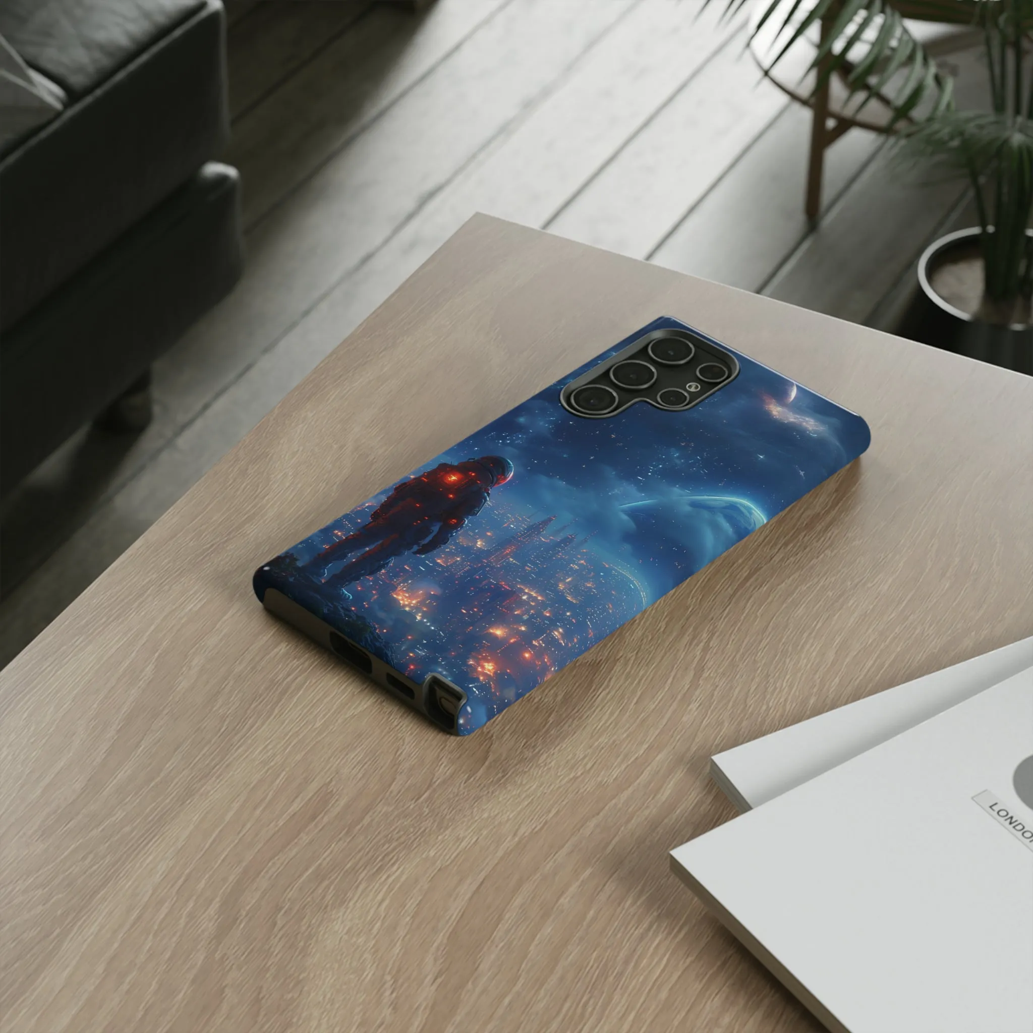 Space Exploration print design Tough Phone Case compatible with a large variety of Samsung models