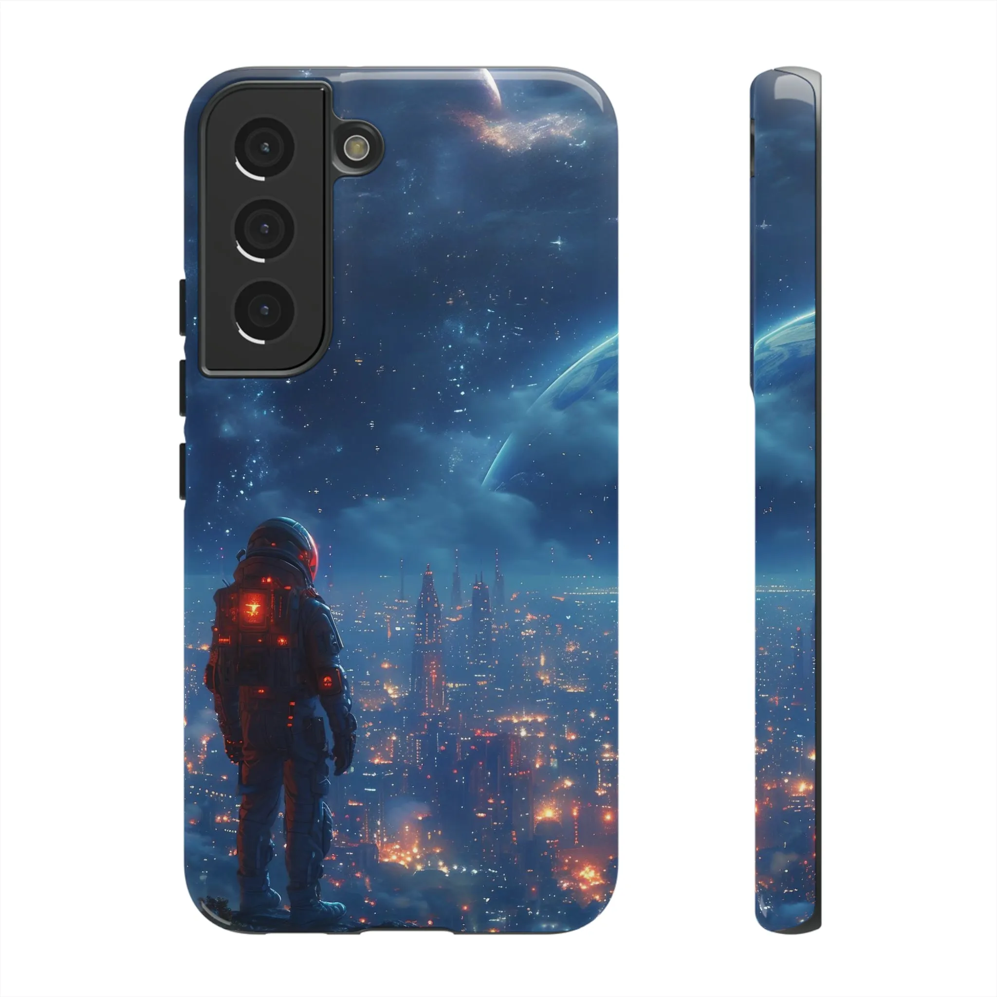 Space Exploration print design Tough Phone Case compatible with a large variety of Samsung models