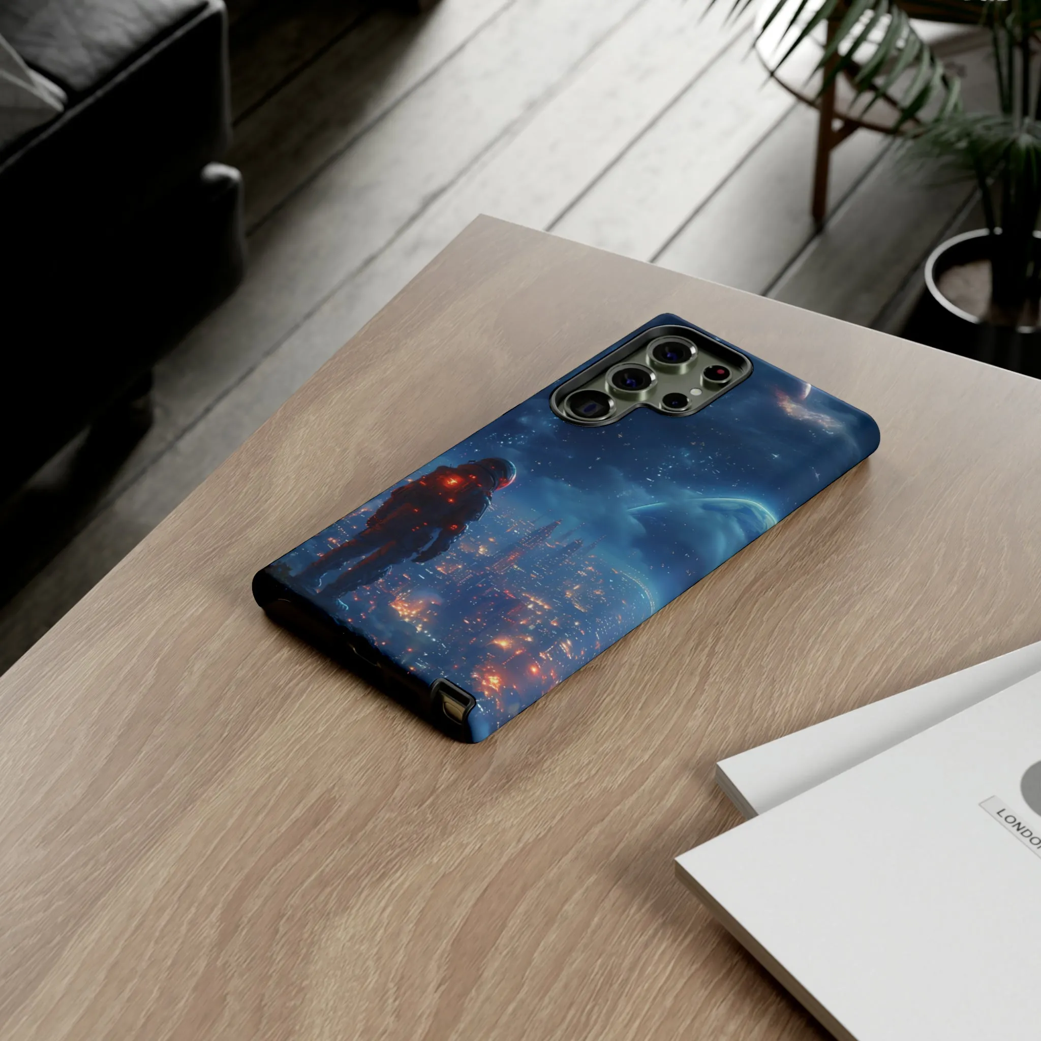 Space Exploration print design Tough Phone Case compatible with a large variety of Samsung models