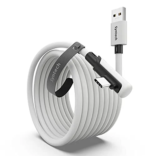 Syntech Link Cable 16 FT Compatible with Meta/Oculus Quest 3, Quest2/Pro/Pico4 Accessories and PC/Steam VR, High Speed PC Data Transfer, USB 3.0 to USB C Cable for VR Headset