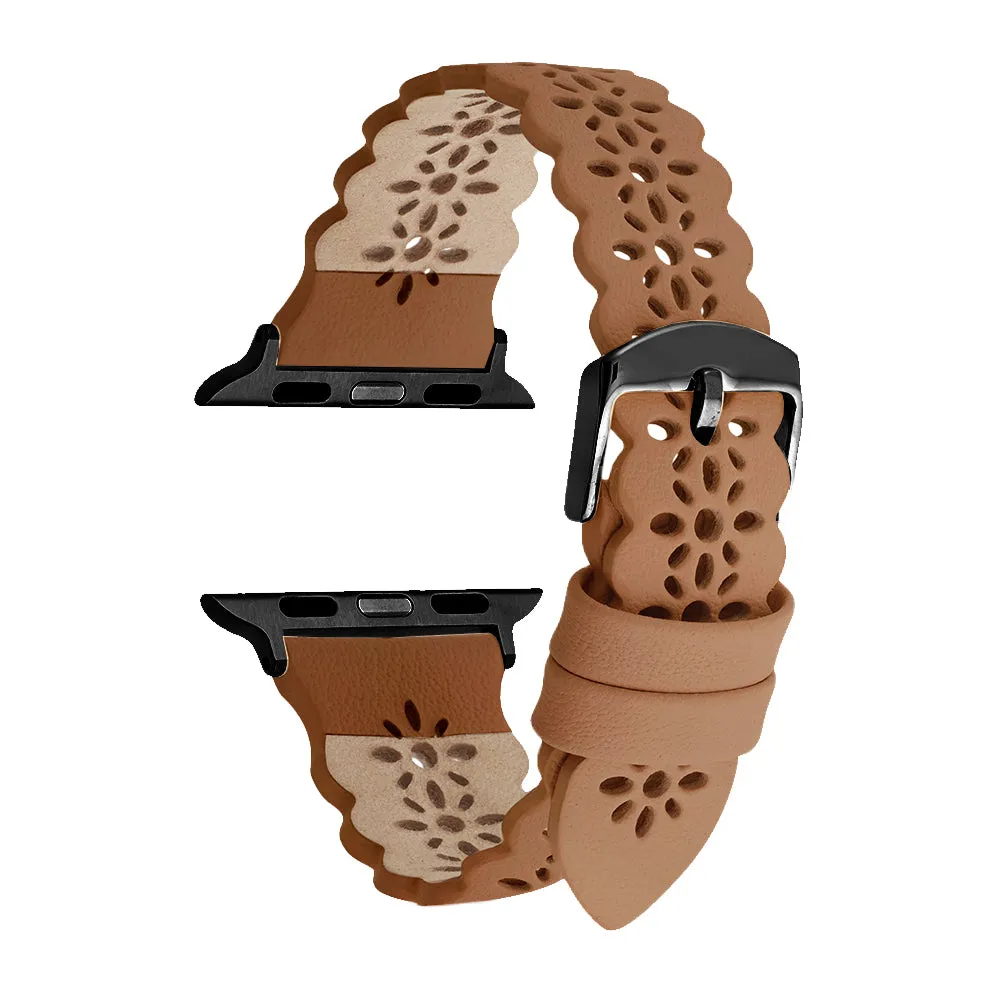 Tan Lace Leather Strap / Black Buckle - 38mm, 40mm