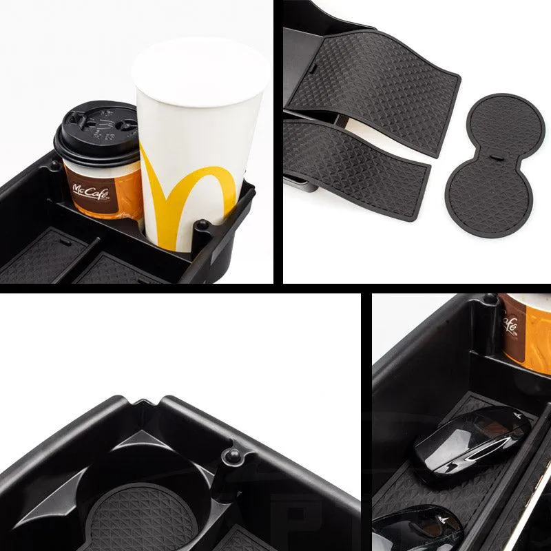 TAPTES Center Console Organizer Storage Box with Cup Holder for Model X