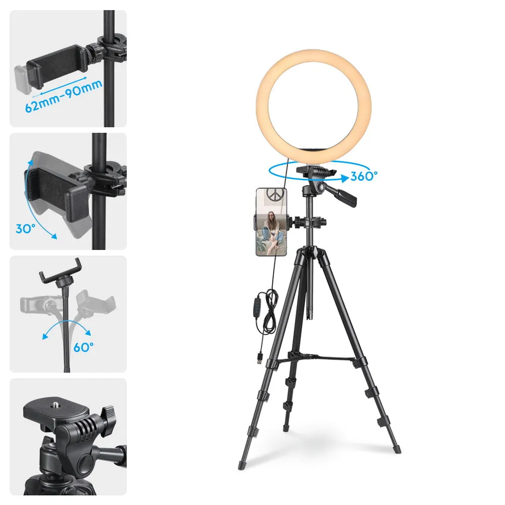 TheLAShop 10in Ring Light with Tripod Stand Kit for Video Photo