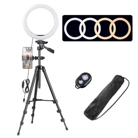 TheLAShop 10in Ring Light with Tripod Stand Kit for Video Photo