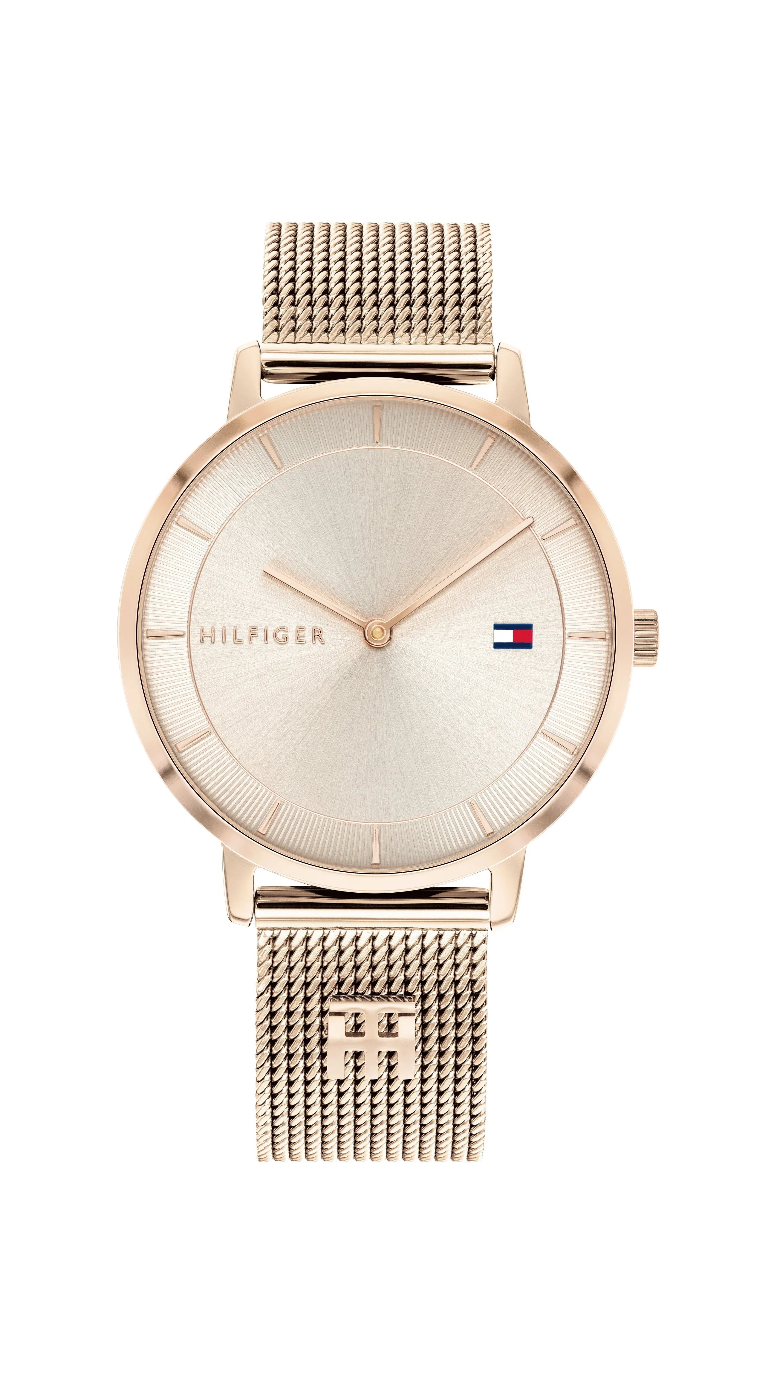 Tommy Hilfiger Tea Rose Gold Case Face Mesh Band Watch  1782287