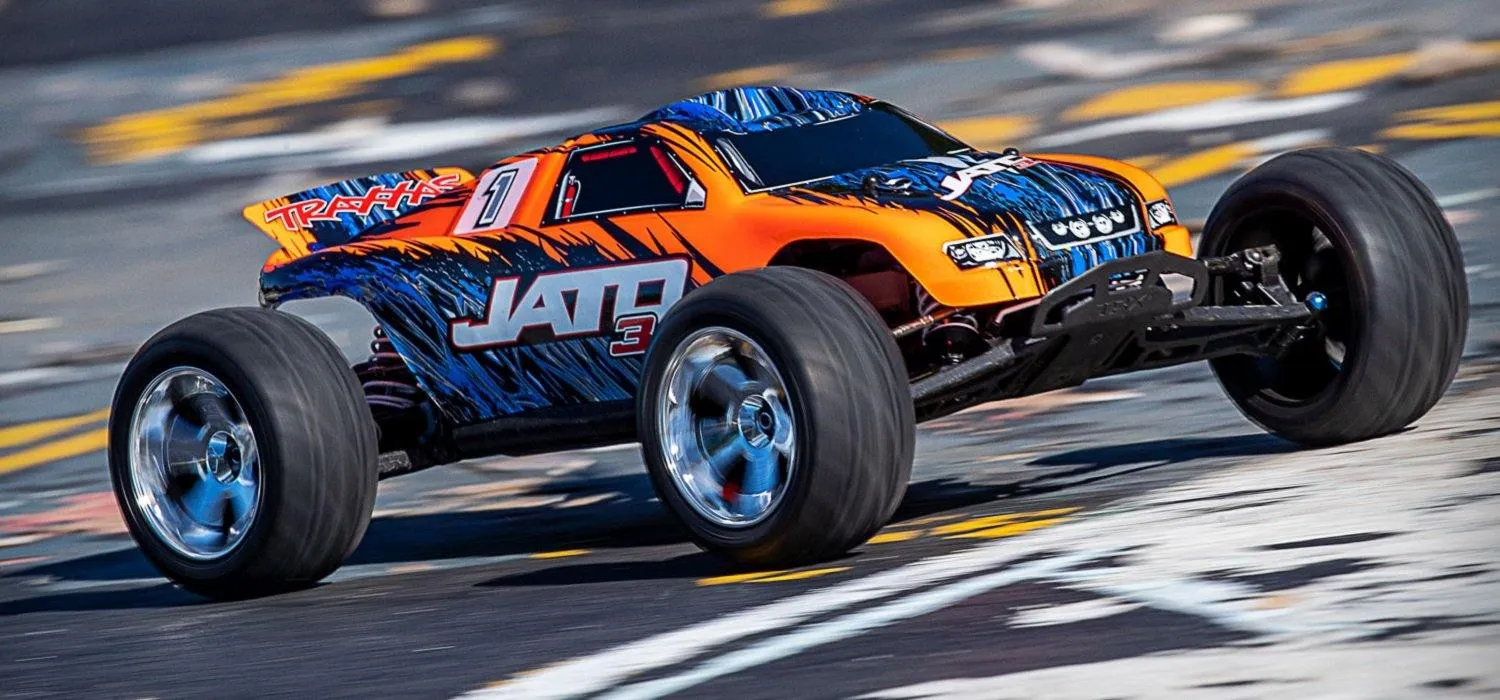 Traxxas Jato 3.3: 1/10 Scale Nitro-Powered 2WD Stadium Truck with TQi 2.4GHz Radio and TSM, Orange