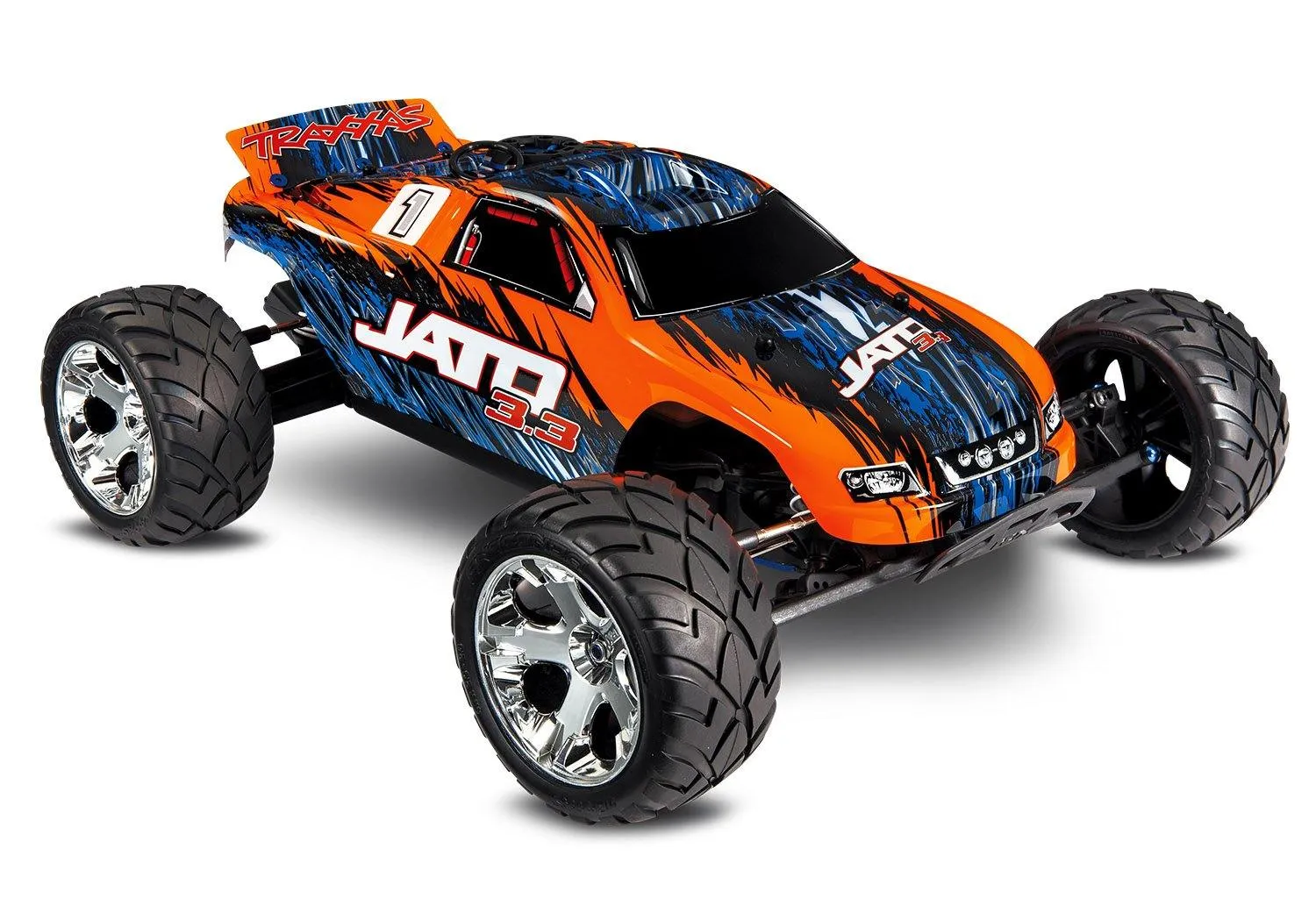 Traxxas Jato 3.3: 1/10 Scale Nitro-Powered 2WD Stadium Truck with TQi 2.4GHz Radio and TSM, Orange