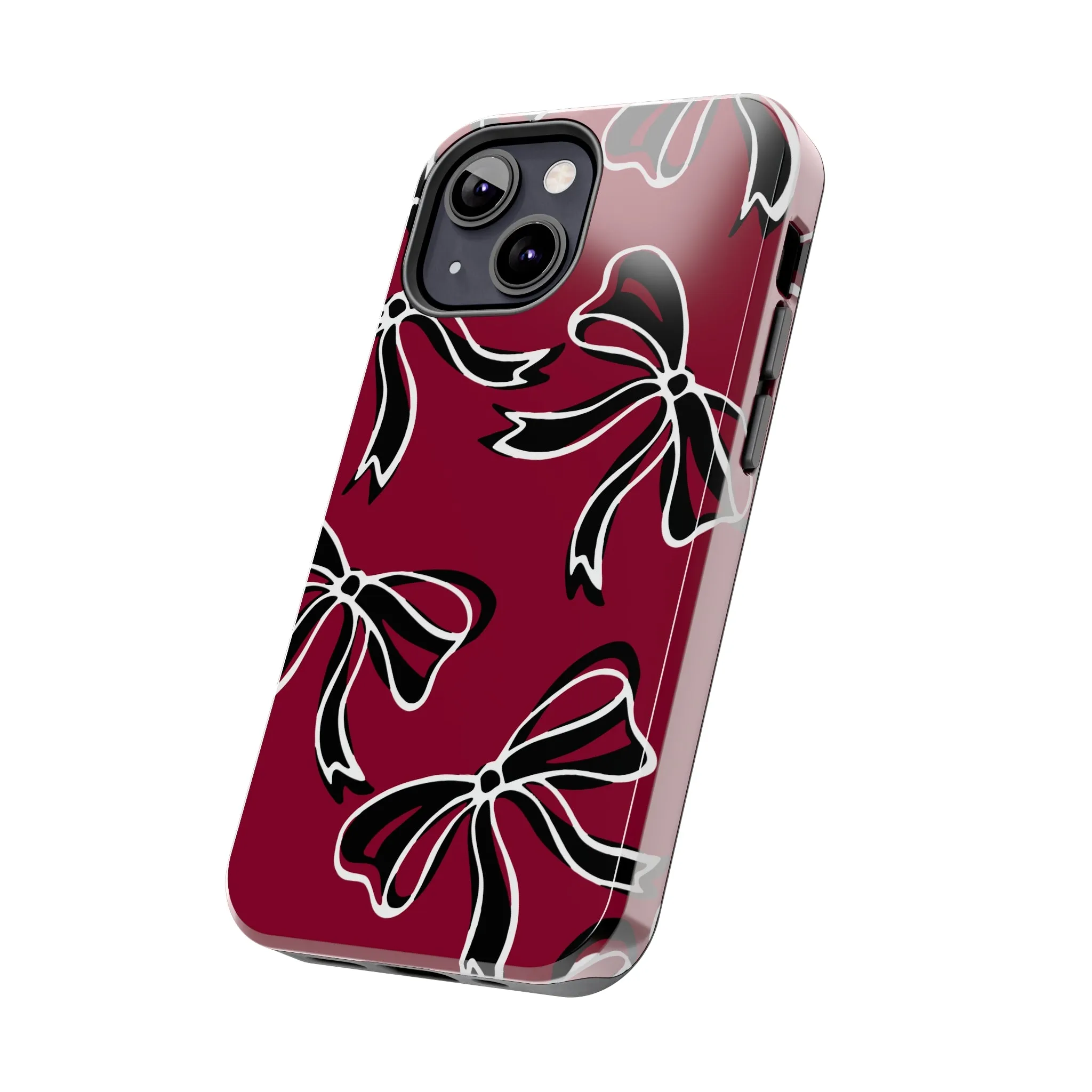 Trendy Bow Phone Case, Bed Party Bow Iphone case, Bow Phone Case, - South Carolina, Gamecocks, USC, garnet and black