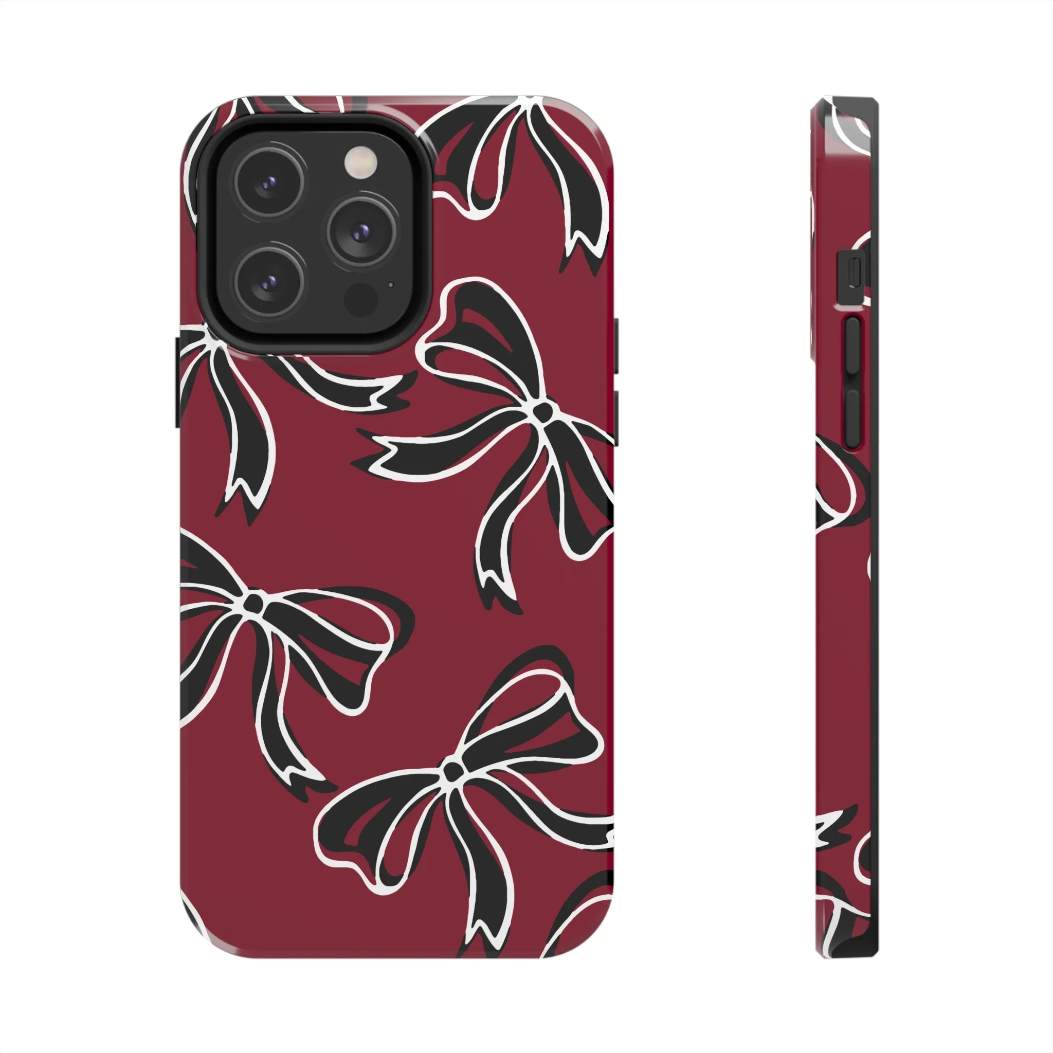 Trendy Bow Phone Case, Bed Party Bow Iphone case, Bow Phone Case, - South Carolina, Gamecocks, USC, garnet and black