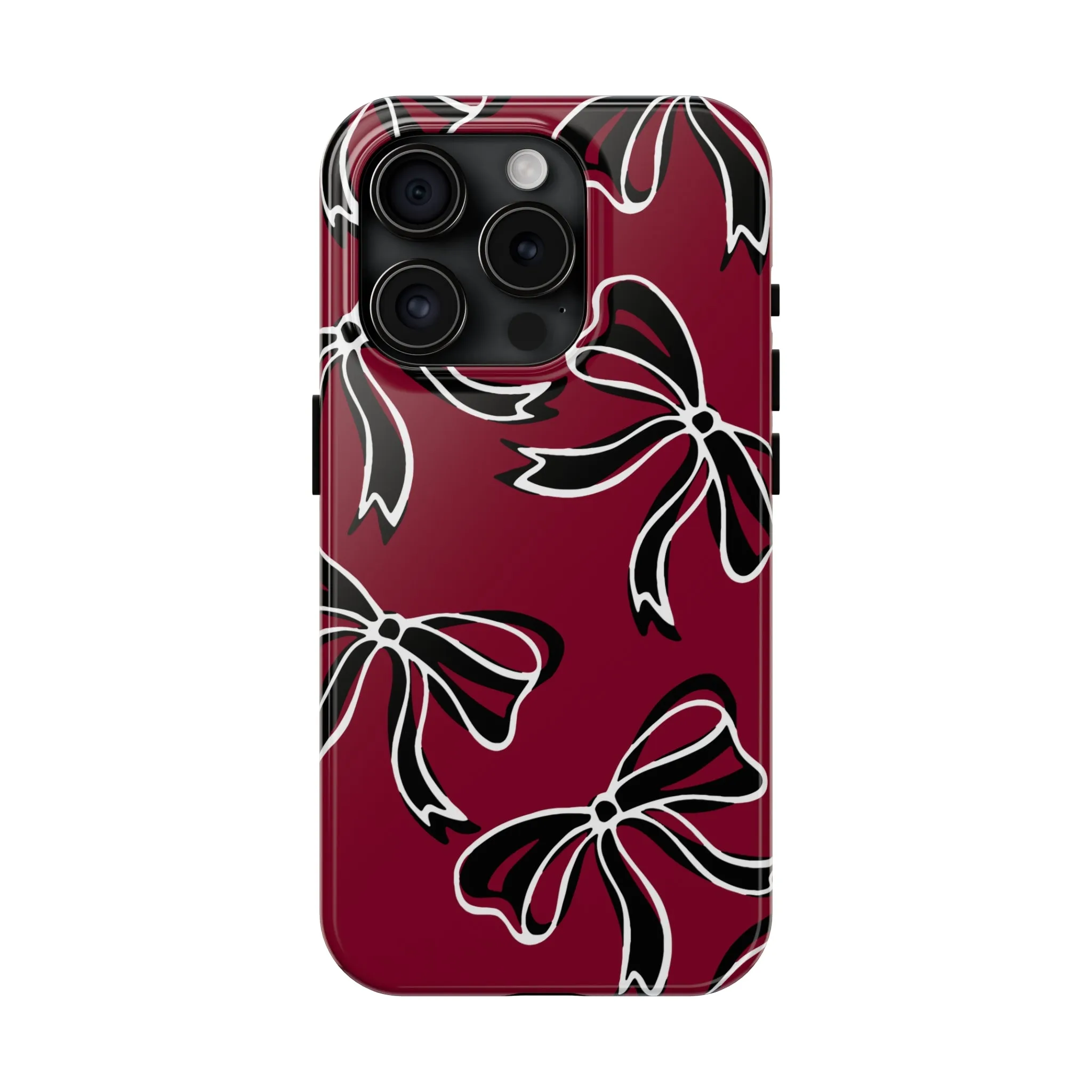 Trendy Bow Phone Case, Bed Party Bow Iphone case, Bow Phone Case, - South Carolina, Gamecocks, USC, garnet and black