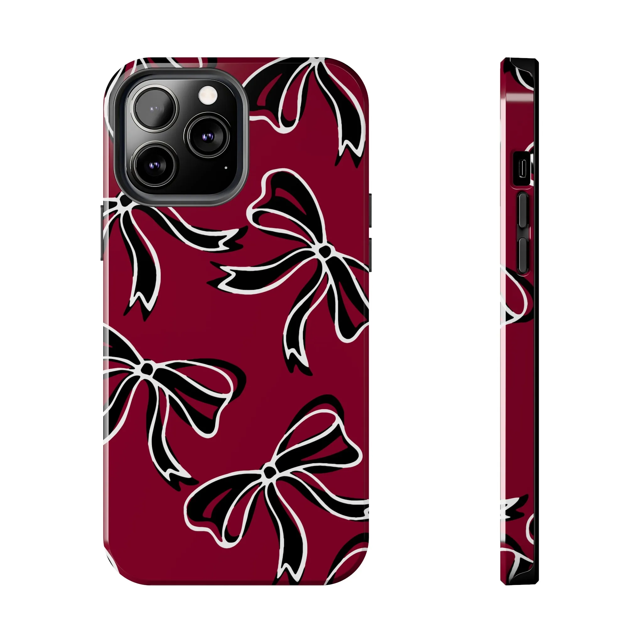 Trendy Bow Phone Case, Bed Party Bow Iphone case, Bow Phone Case, - South Carolina, Gamecocks, USC, garnet and black