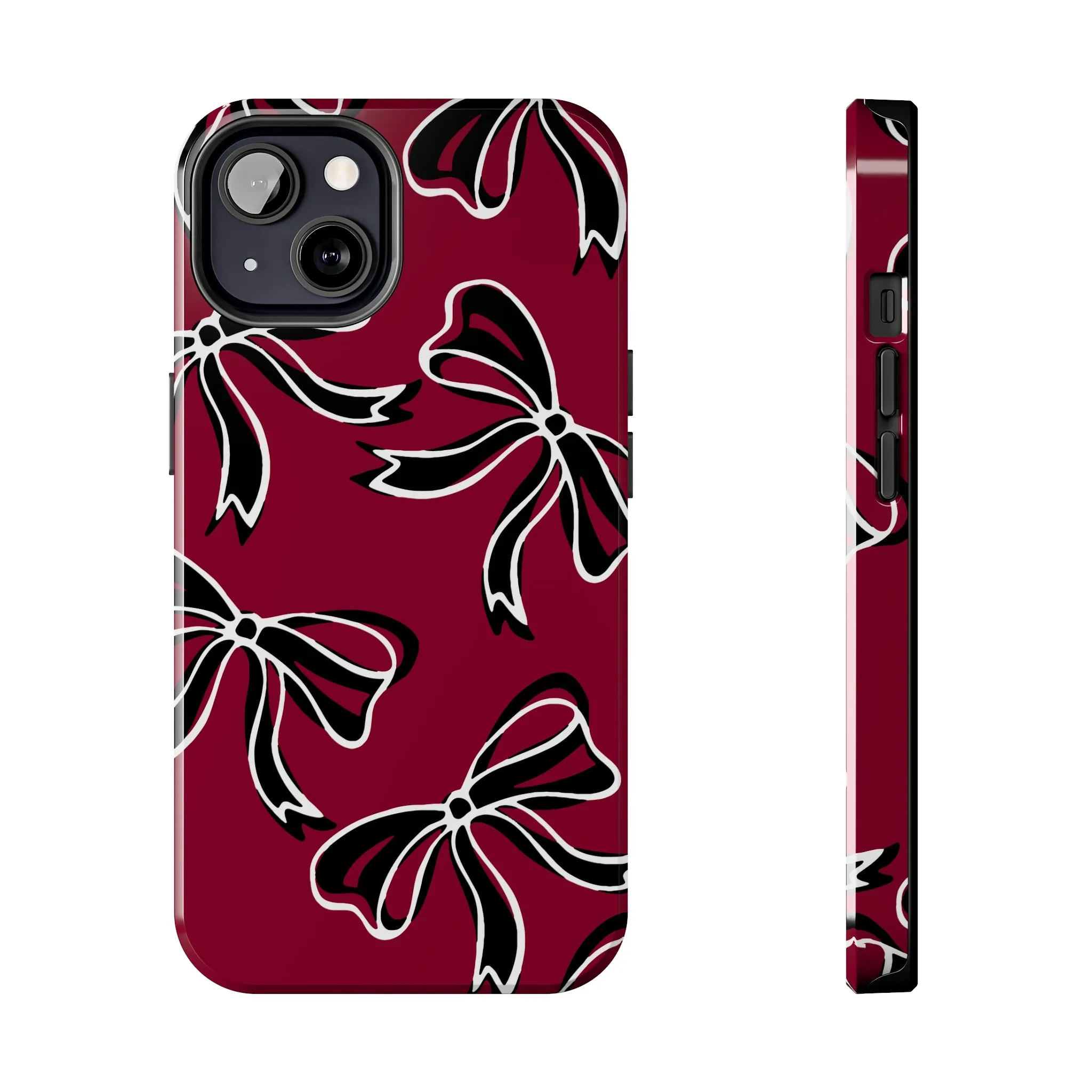 Trendy Bow Phone Case, Bed Party Bow Iphone case, Bow Phone Case, - South Carolina, Gamecocks, USC, garnet and black