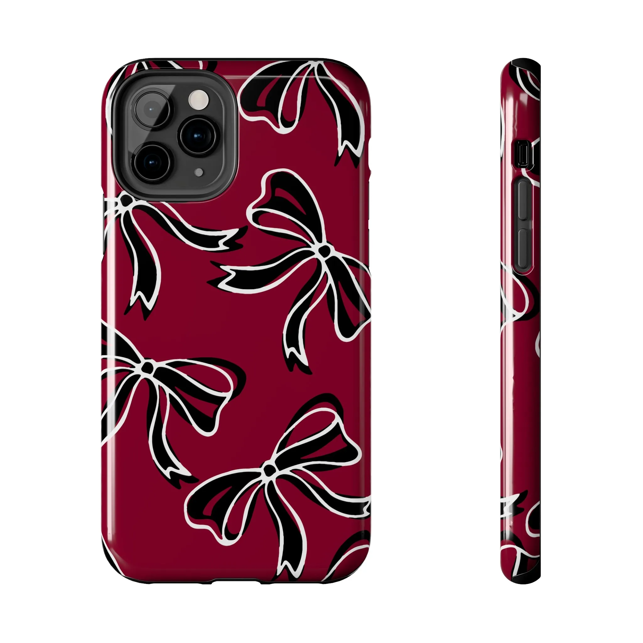 Trendy Bow Phone Case, Bed Party Bow Iphone case, Bow Phone Case, - South Carolina, Gamecocks, USC, garnet and black