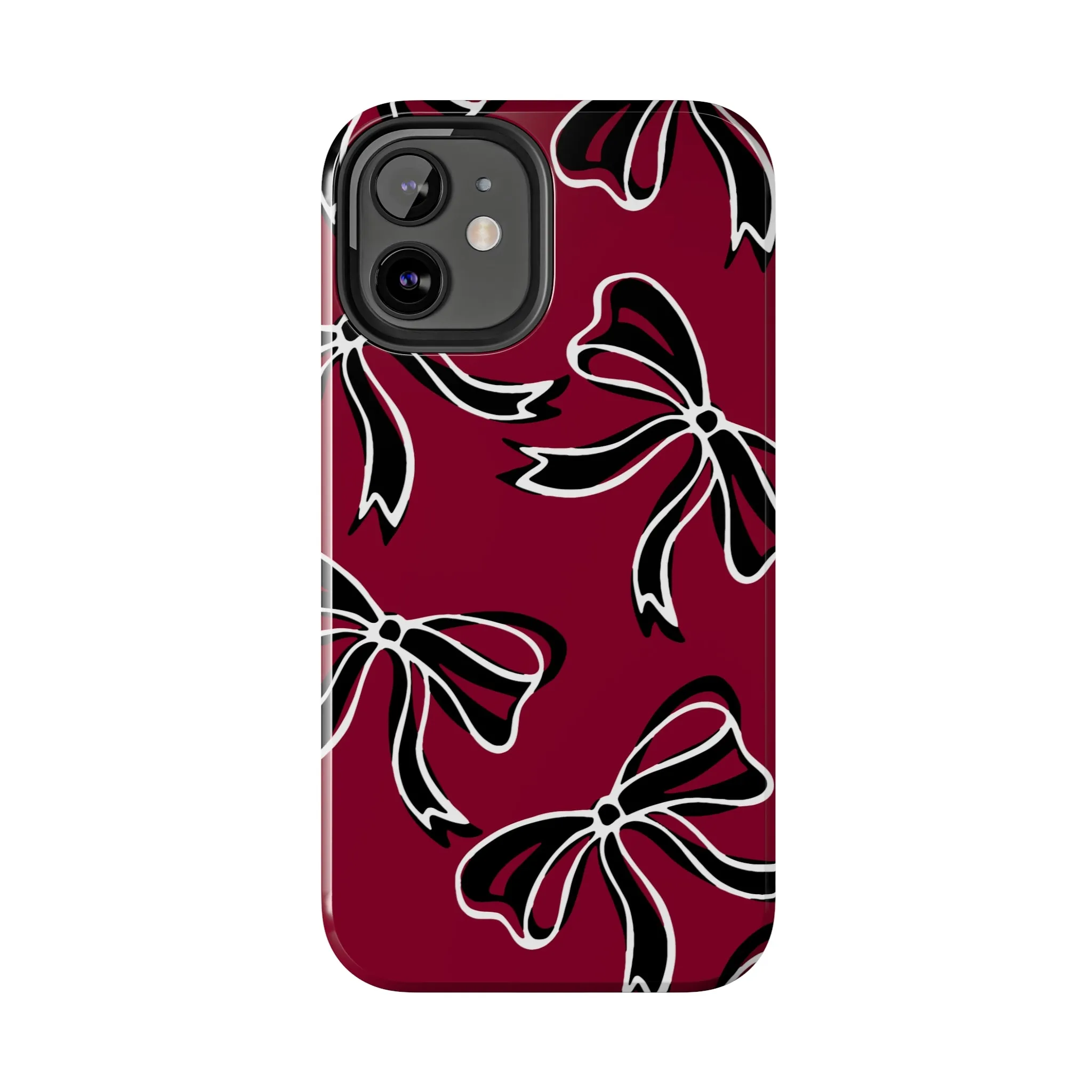 Trendy Bow Phone Case, Bed Party Bow Iphone case, Bow Phone Case, - South Carolina, Gamecocks, USC, garnet and black