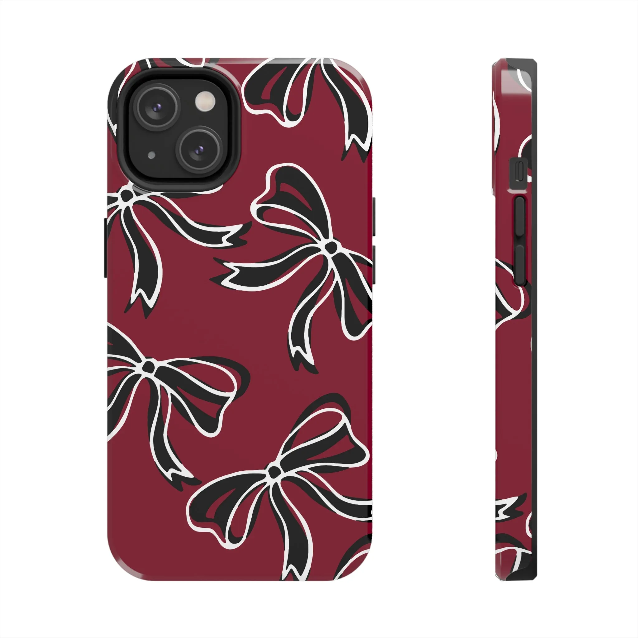 Trendy Bow Phone Case, Bed Party Bow Iphone case, Bow Phone Case, - South Carolina, Gamecocks, USC, garnet and black