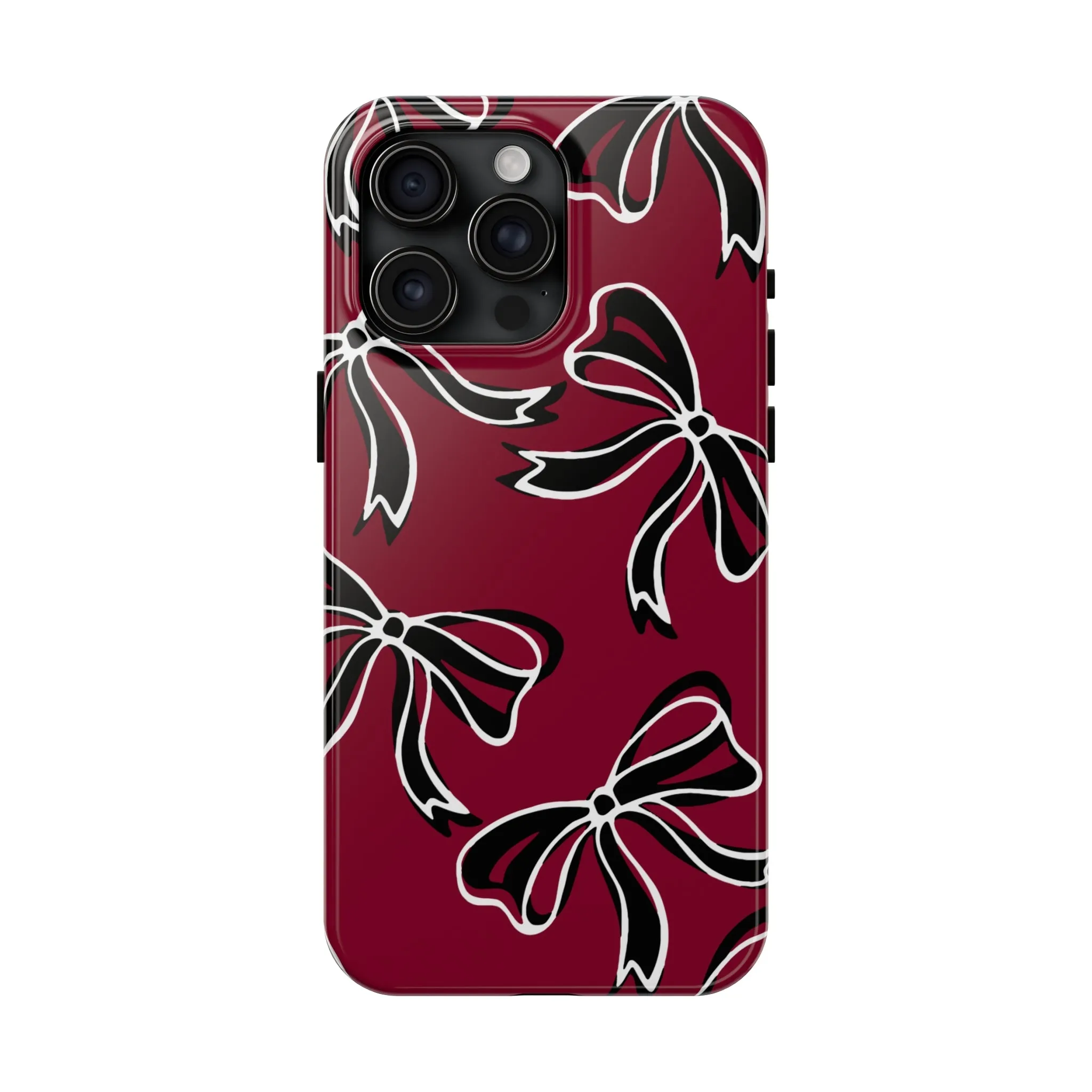 Trendy Bow Phone Case, Bed Party Bow Iphone case, Bow Phone Case, - South Carolina, Gamecocks, USC, garnet and black