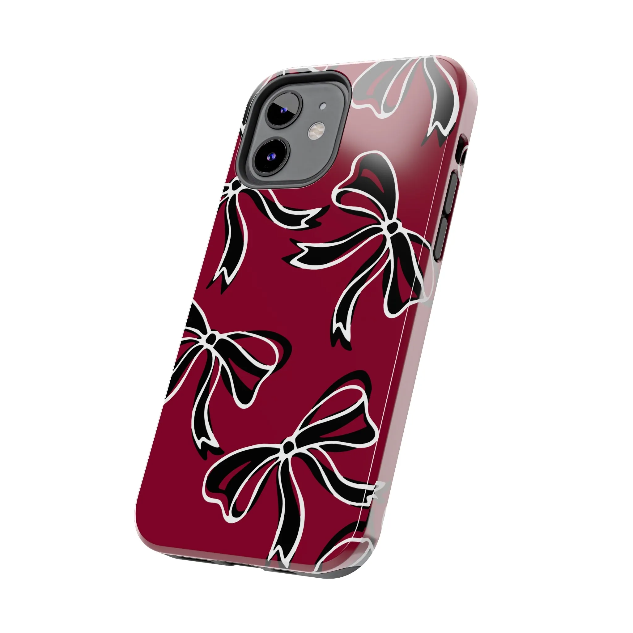 Trendy Bow Phone Case, Bed Party Bow Iphone case, Bow Phone Case, - South Carolina, Gamecocks, USC, garnet and black