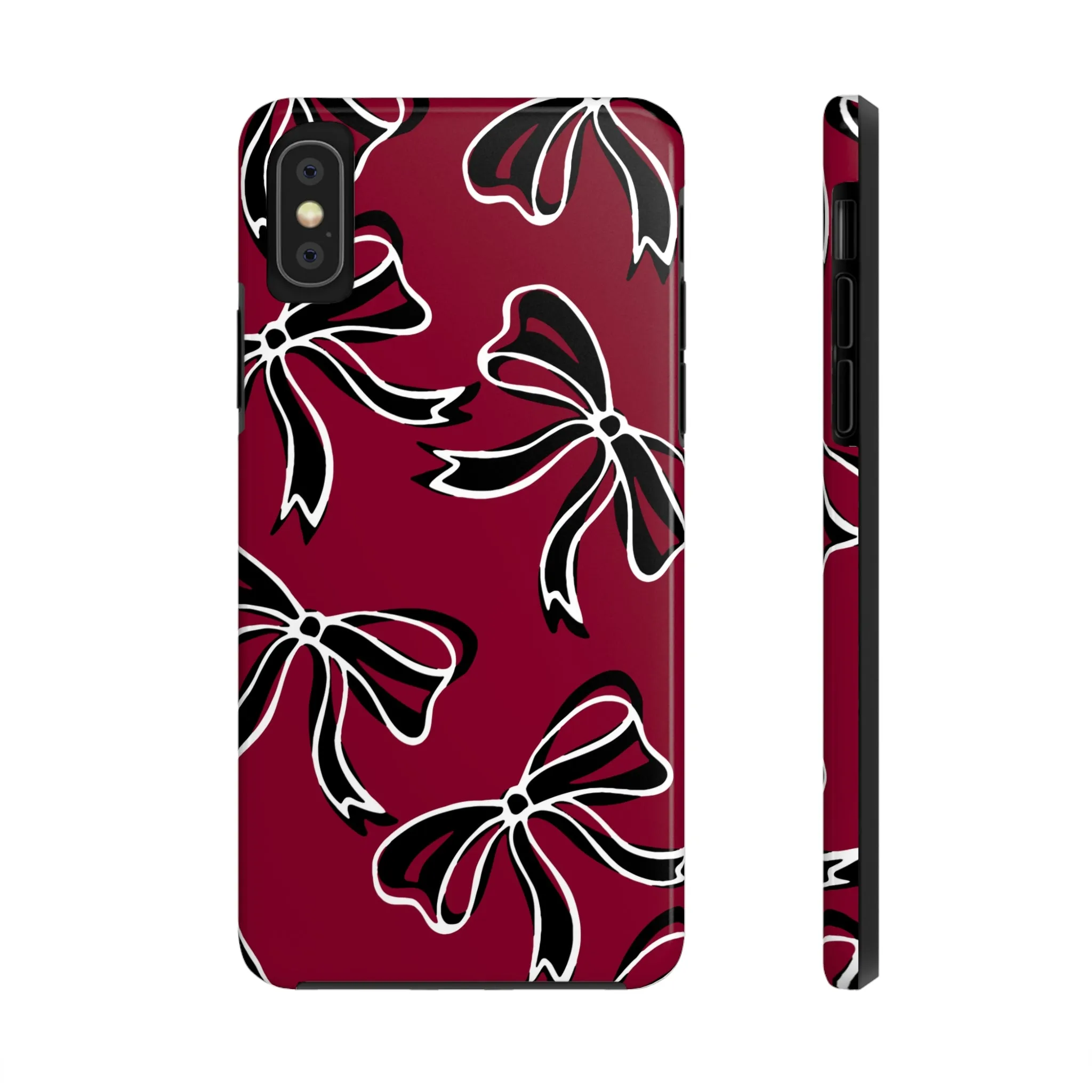 Trendy Bow Phone Case, Bed Party Bow Iphone case, Bow Phone Case, - South Carolina, Gamecocks, USC, garnet and black