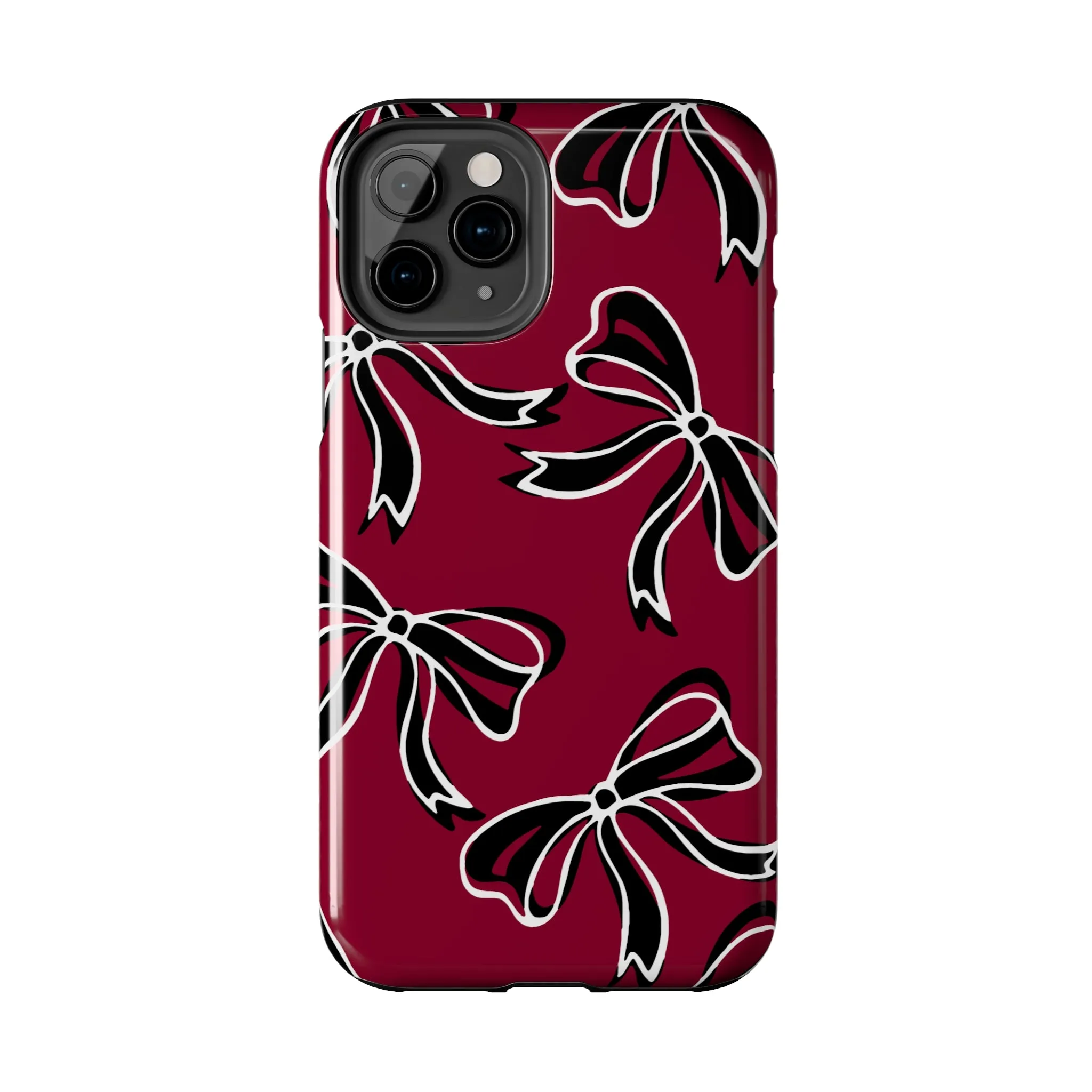 Trendy Bow Phone Case, Bed Party Bow Iphone case, Bow Phone Case, - South Carolina, Gamecocks, USC, garnet and black