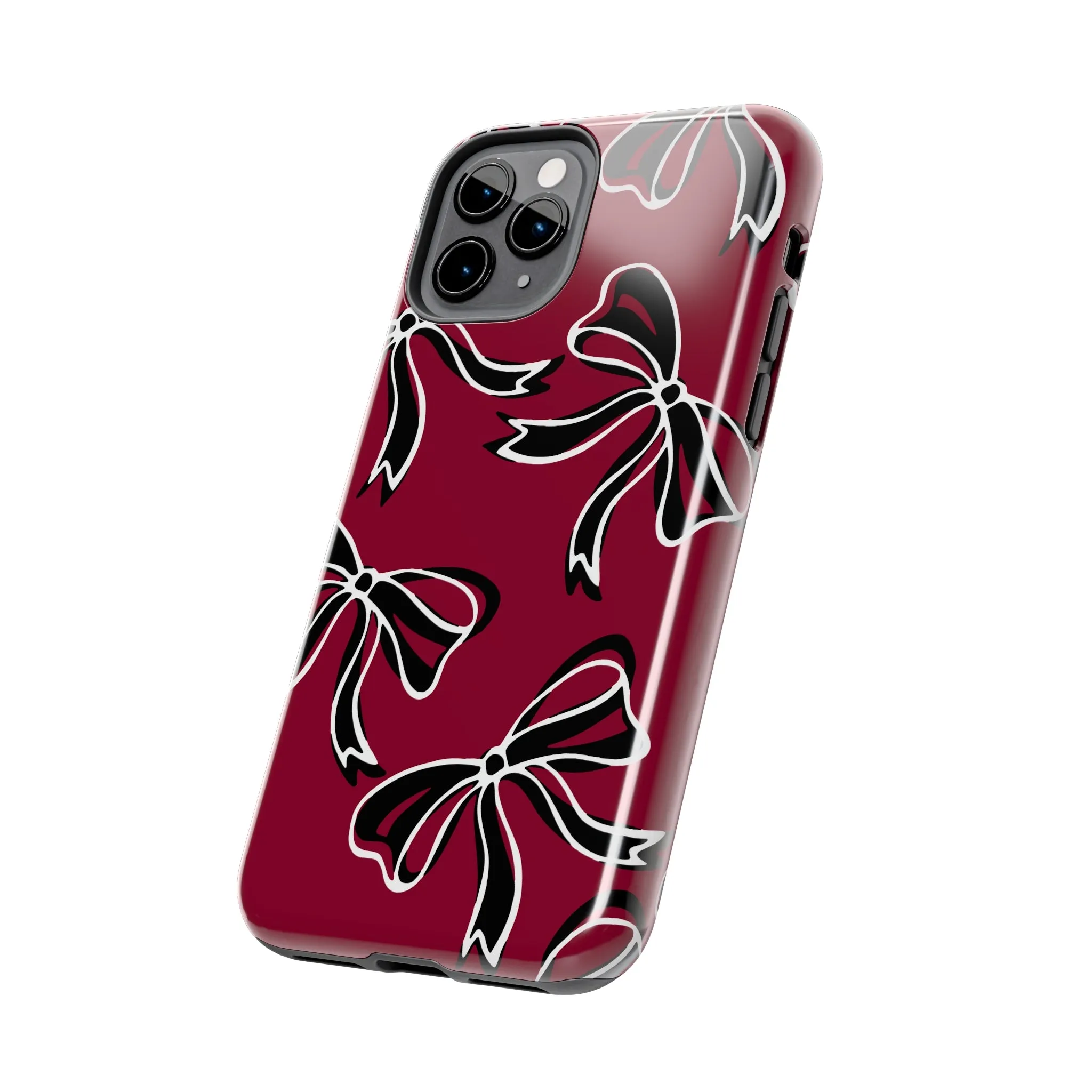 Trendy Bow Phone Case, Bed Party Bow Iphone case, Bow Phone Case, - South Carolina, Gamecocks, USC, garnet and black