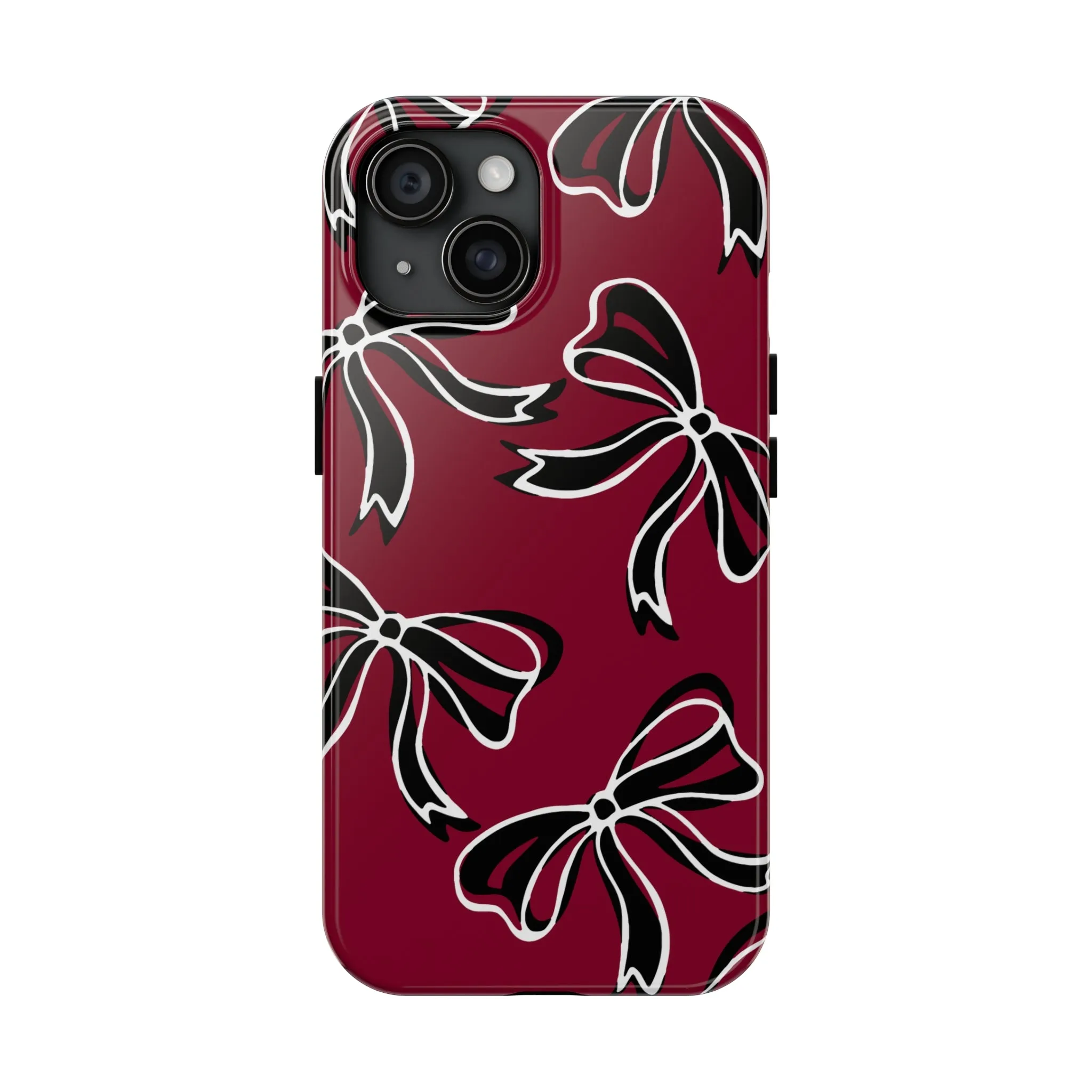 Trendy Bow Phone Case, Bed Party Bow Iphone case, Bow Phone Case, - South Carolina, Gamecocks, USC, garnet and black