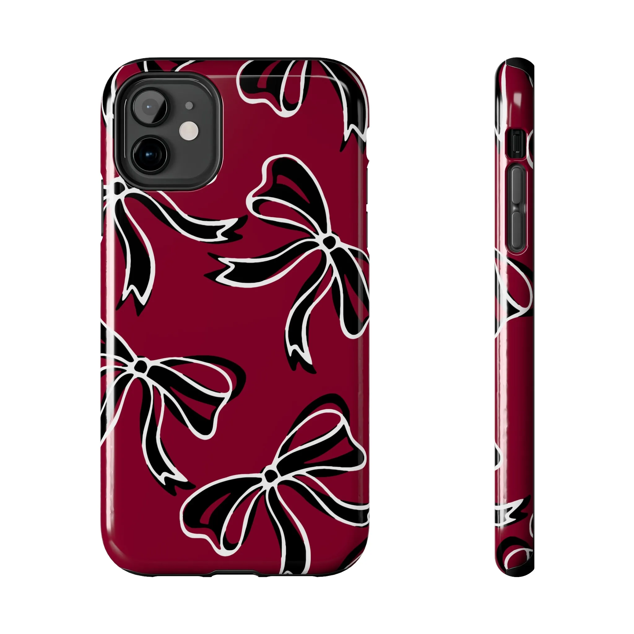 Trendy Bow Phone Case, Bed Party Bow Iphone case, Bow Phone Case, - South Carolina, Gamecocks, USC, garnet and black