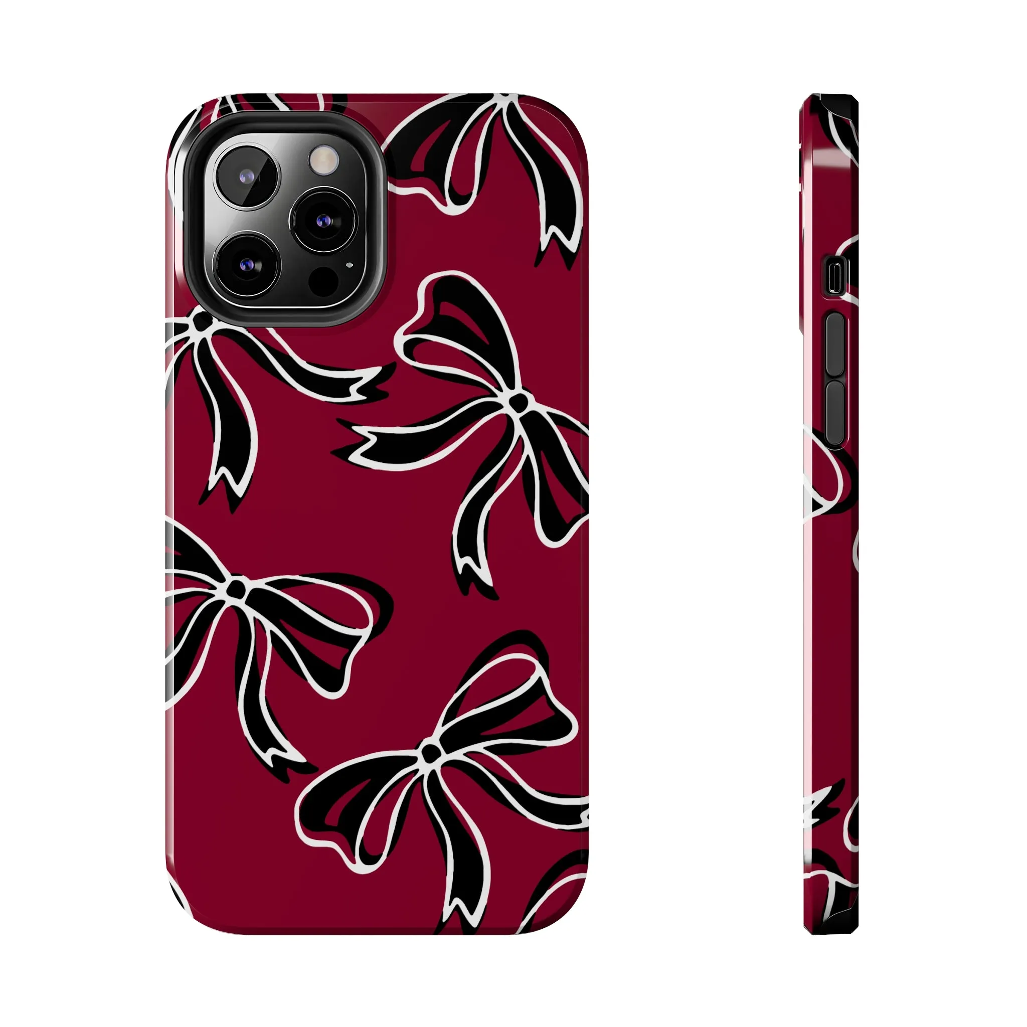 Trendy Bow Phone Case, Bed Party Bow Iphone case, Bow Phone Case, - South Carolina, Gamecocks, USC, garnet and black