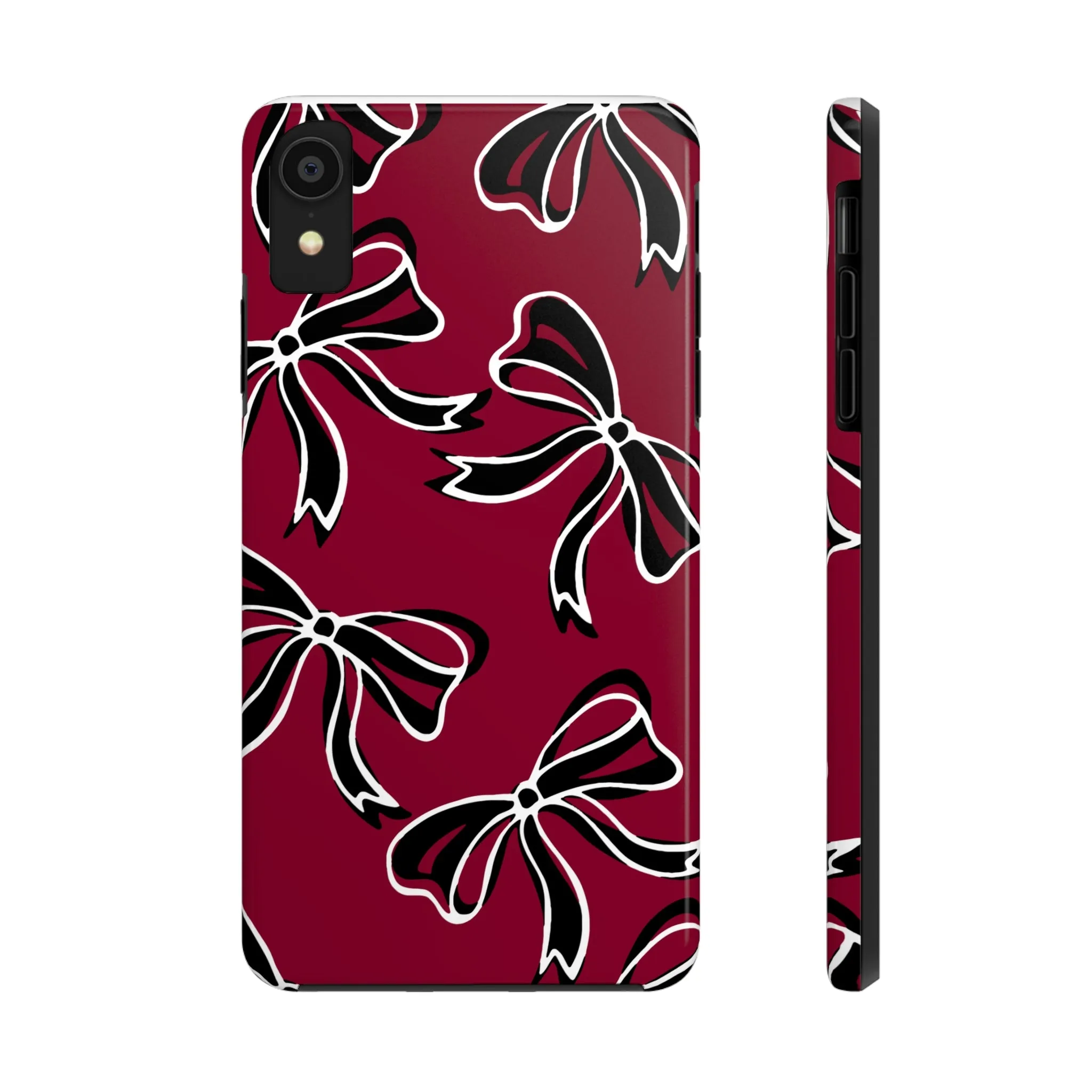 Trendy Bow Phone Case, Bed Party Bow Iphone case, Bow Phone Case, - South Carolina, Gamecocks, USC, garnet and black