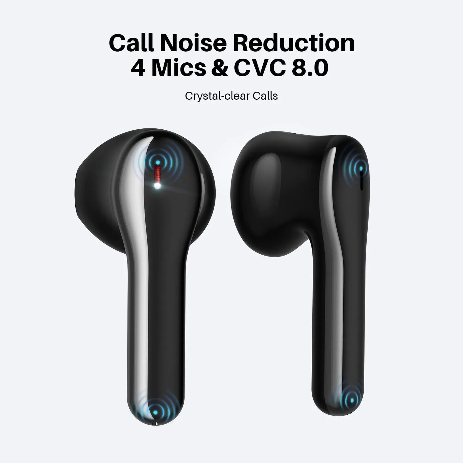 Tribit Wireless Earbuds, Bluetooth 5.2 Earbuds Qualcomm QCC3040, 4Mics CVC 8.0 Call Noise Canceling Crystal-Clear Calls Comfortable Earbuds 32H Playtime Wireless Bluetooth Headphones, Flybuds C2