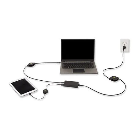 Universal Laptop Charger | Retractable USB & Micro USB Cable | 2.1A Wall Laptop Charger