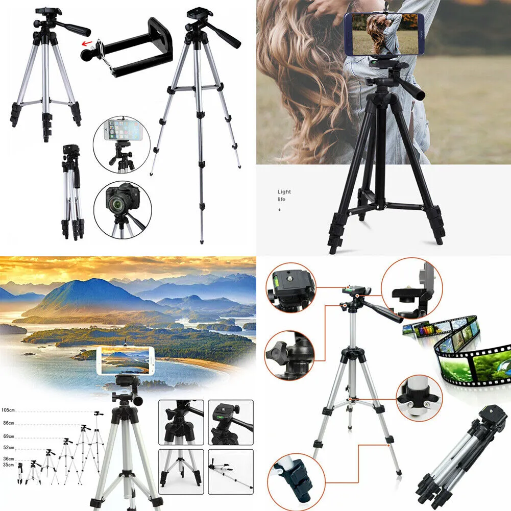 US 1-2 Pack Camera Lightweight Portable Tripod Mounting Phone Holder Carry Case