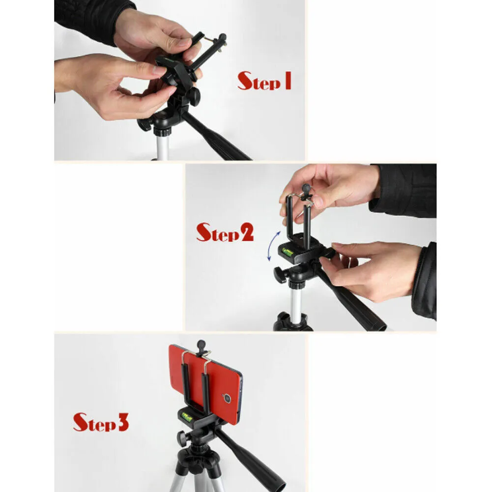 US 1-2 Pack Camera Lightweight Portable Tripod Mounting Phone Holder Carry Case