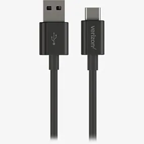 Verizon (TVL12WTYPEC - M) 6Ft Charge & Sync Data Cable for USB-C Devices - Black