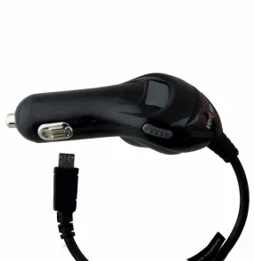 Verizon Universal Micro-USB Coiled Car Charger with Extra USB Port - Black