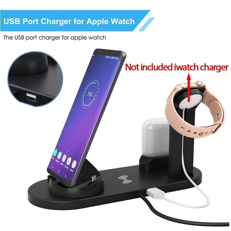 Wireless iphone Charger Stand Pad 15W 7 in 1