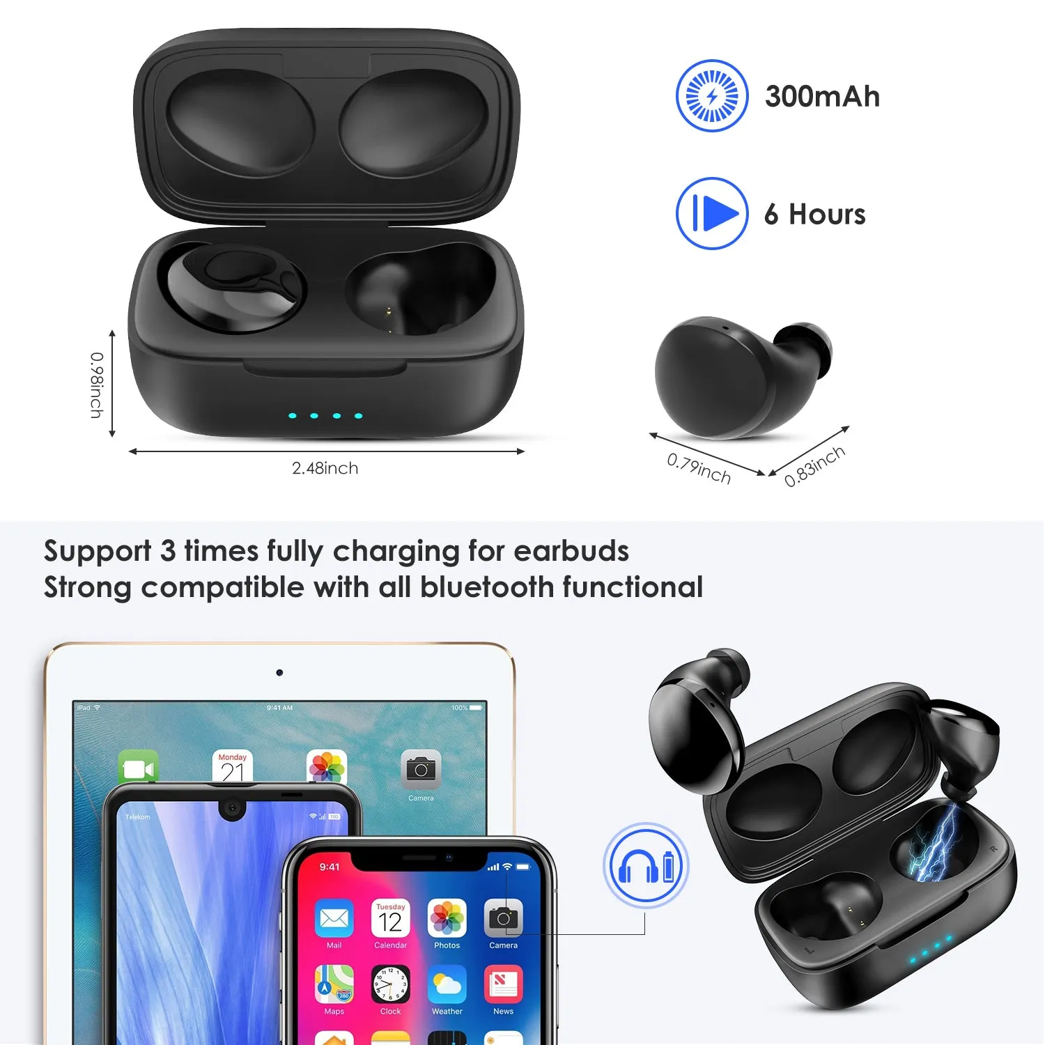 Wireless Sport Earbuds with Charging Case