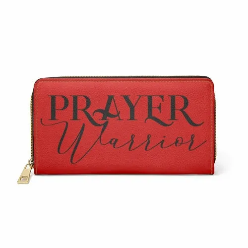 Wristlet Phone Wallet, Red and Black Prayer Warrior Graphic Purse