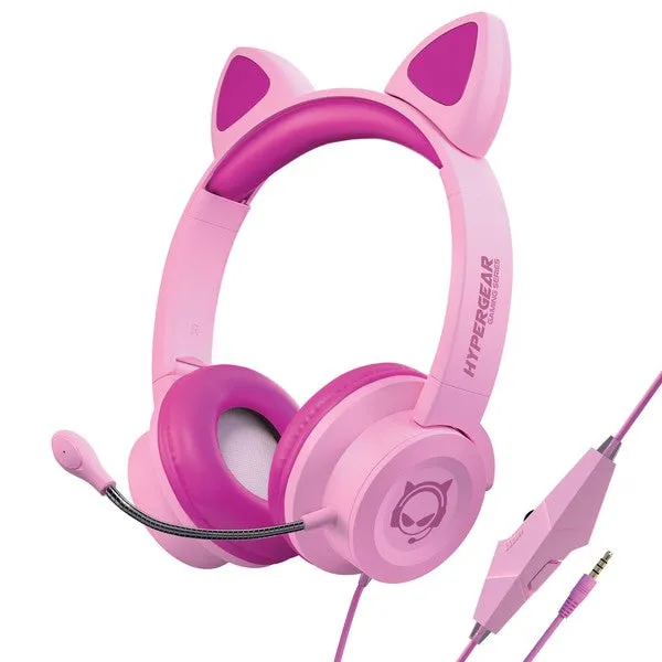 Youth Kombat Kitty Gaming Headset Microphone Kids Cat Headphones