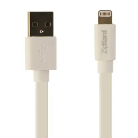 ZipKord (ZKCB8P5W14) 5Ft Charge and Sync Data Cable for iPhones - White